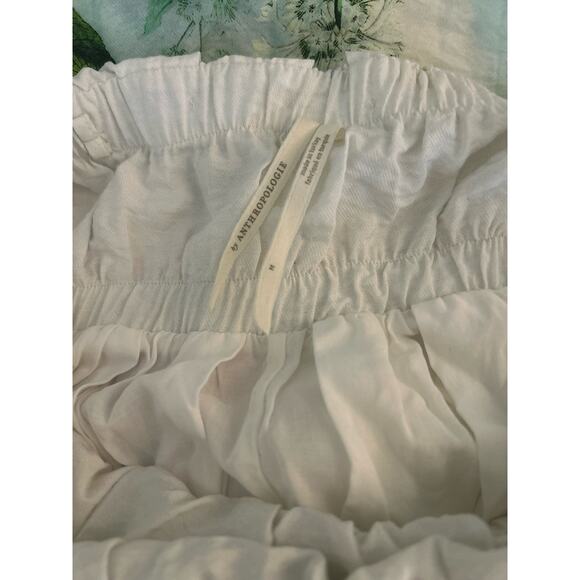 Anthropologie Strapless Floral Ruffle Maxi Dress Size M Viscose White Multicolor - Picture 3 of 6